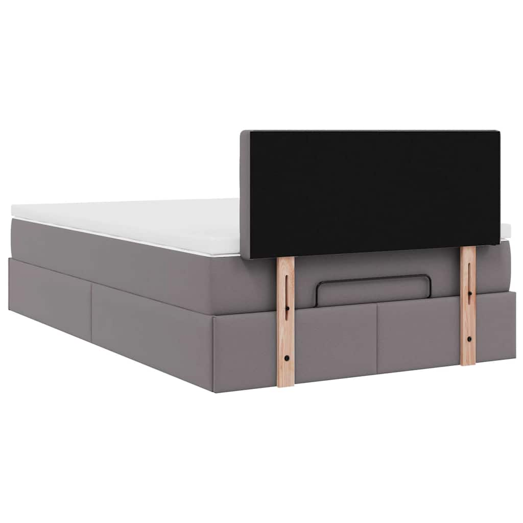 Ottoman bed met matrassen en LED's 120x190 cm kunstleer grijs