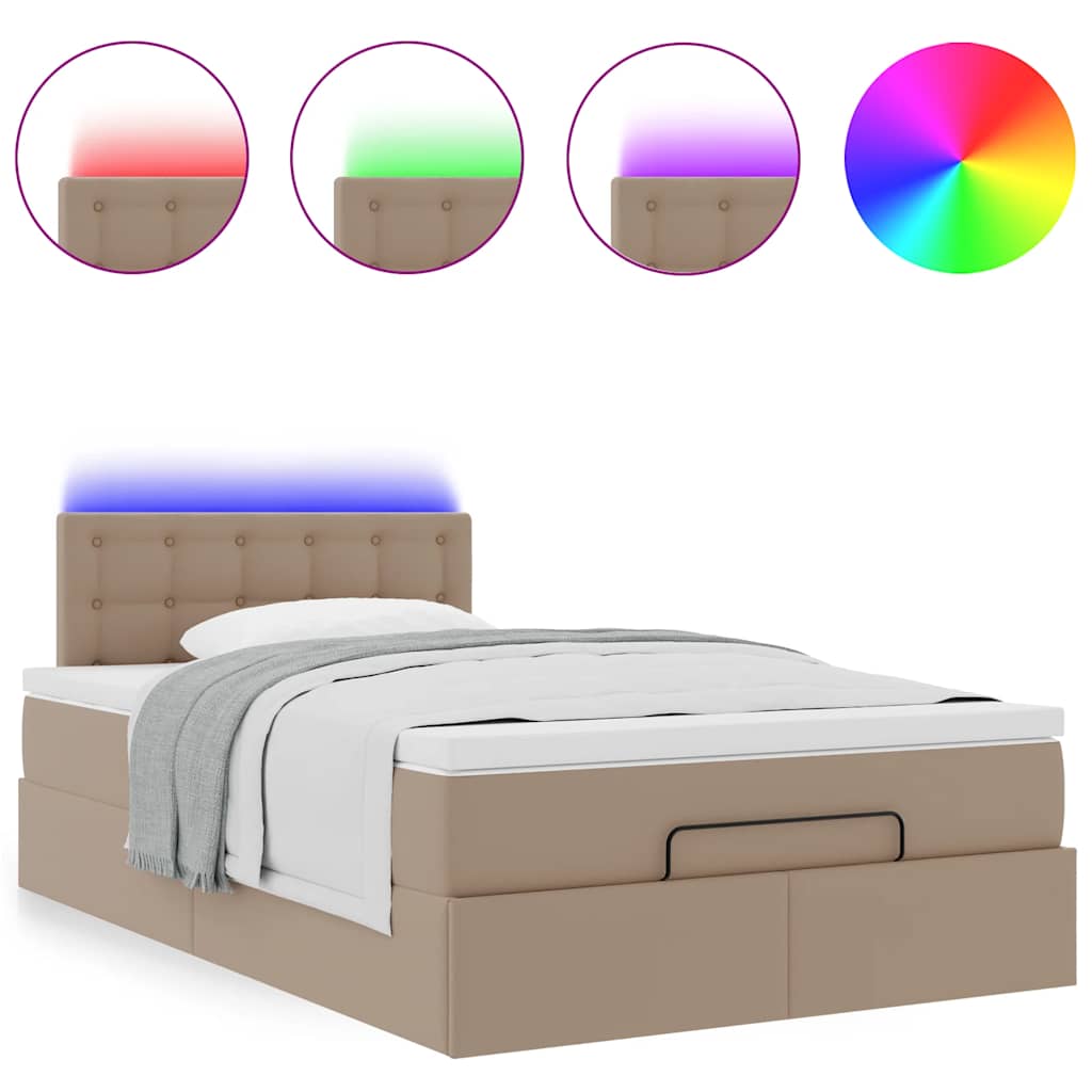 Ottoman bed met matrassen en LED's 120x190cm kunstleer