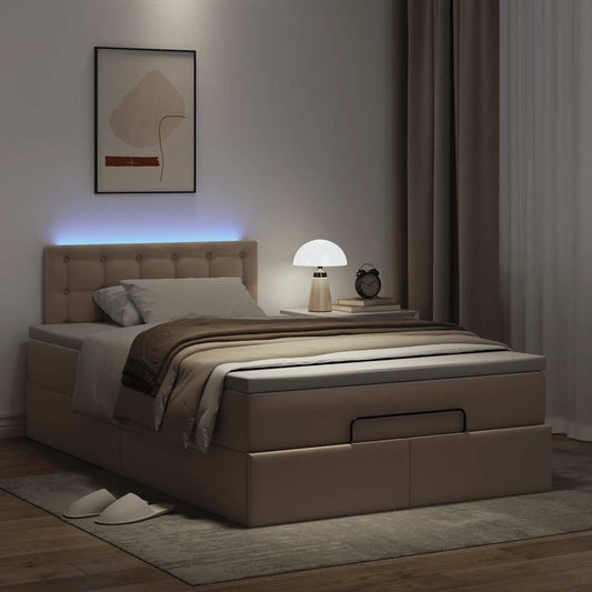 Ottoman bed met matrassen en LED's 120x190cm kunstleer