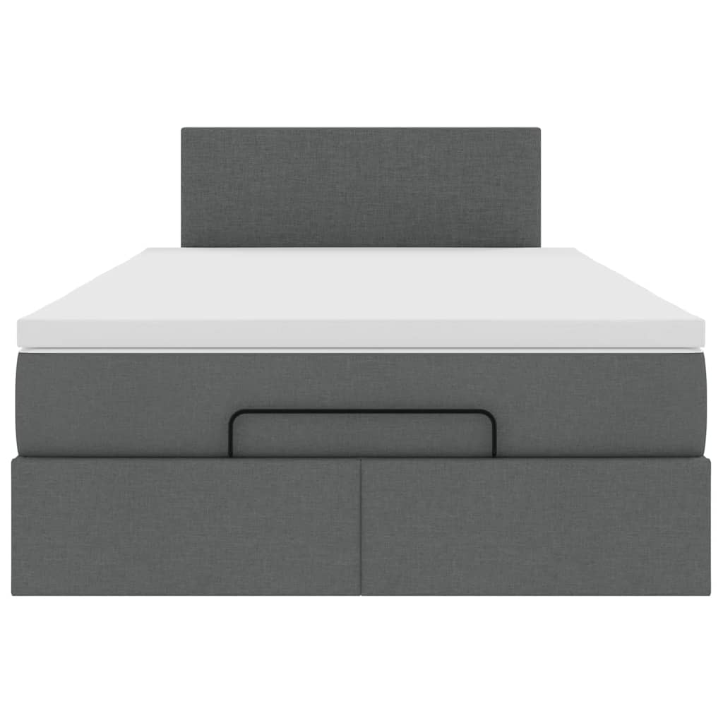 Ottoman bed met matras en LED's 120x190 cm stof donkergrijs