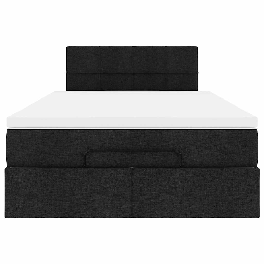 Ottoman bed met matras en LED's 120x190 cm stof zwart