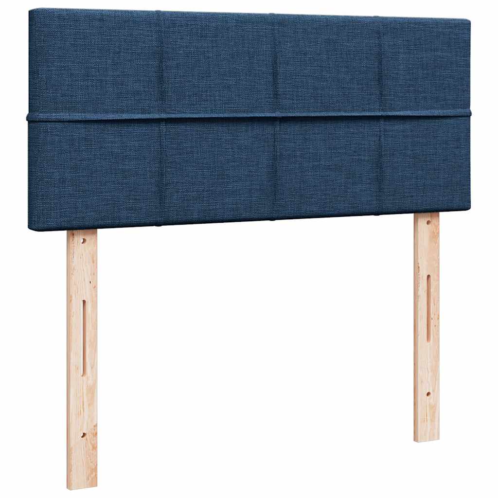 Ottoman bed met matras en LED's 120x190 cm stof blauw