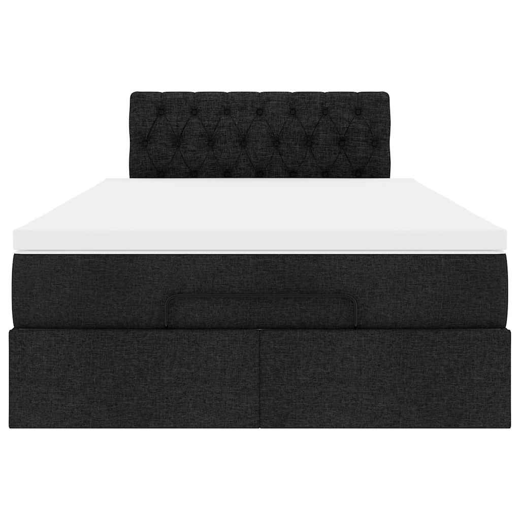 Ottoman bed met matras en LED's 120x190 cm stof zwart