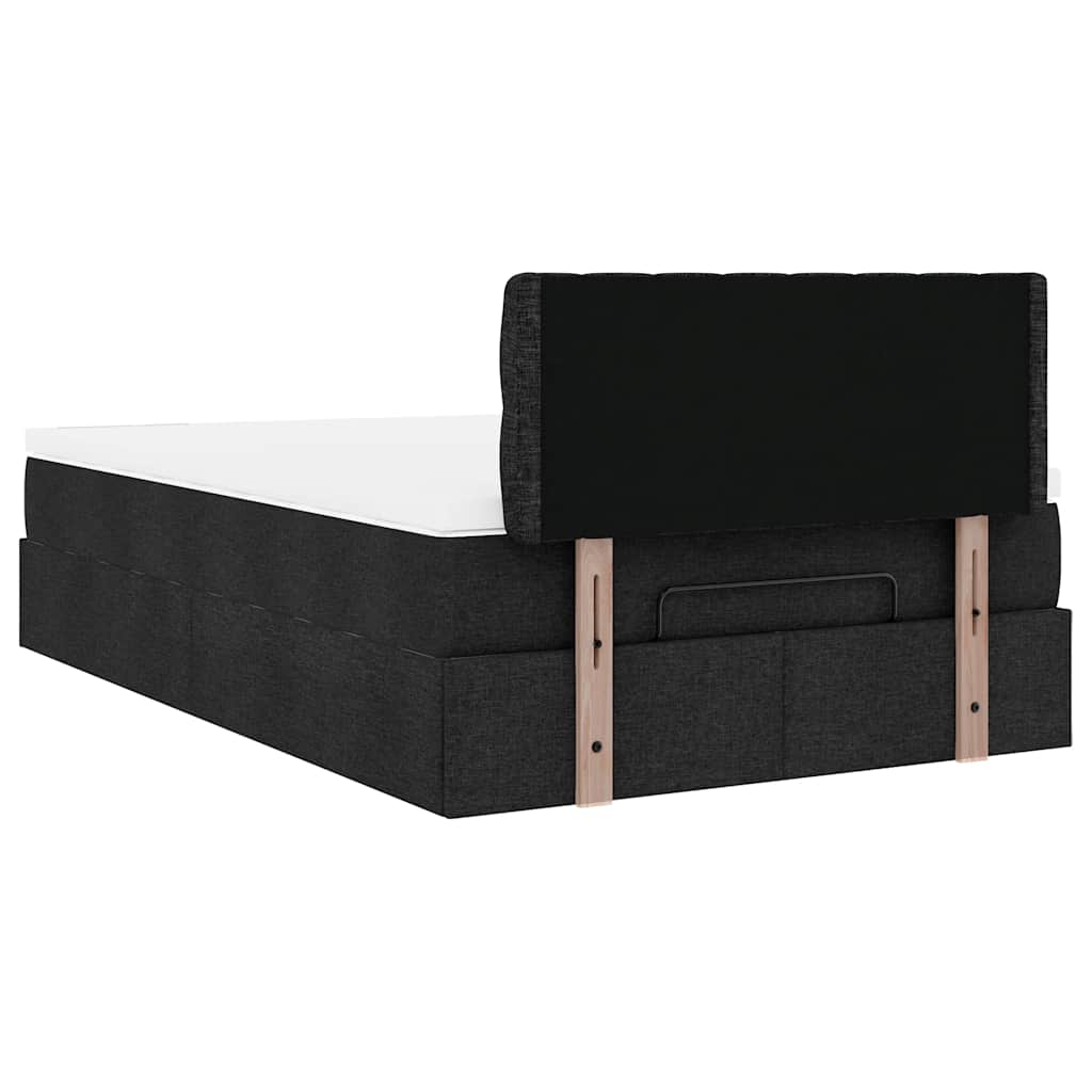 Ottoman bed met matras en LED's 120x190 cm stof zwart