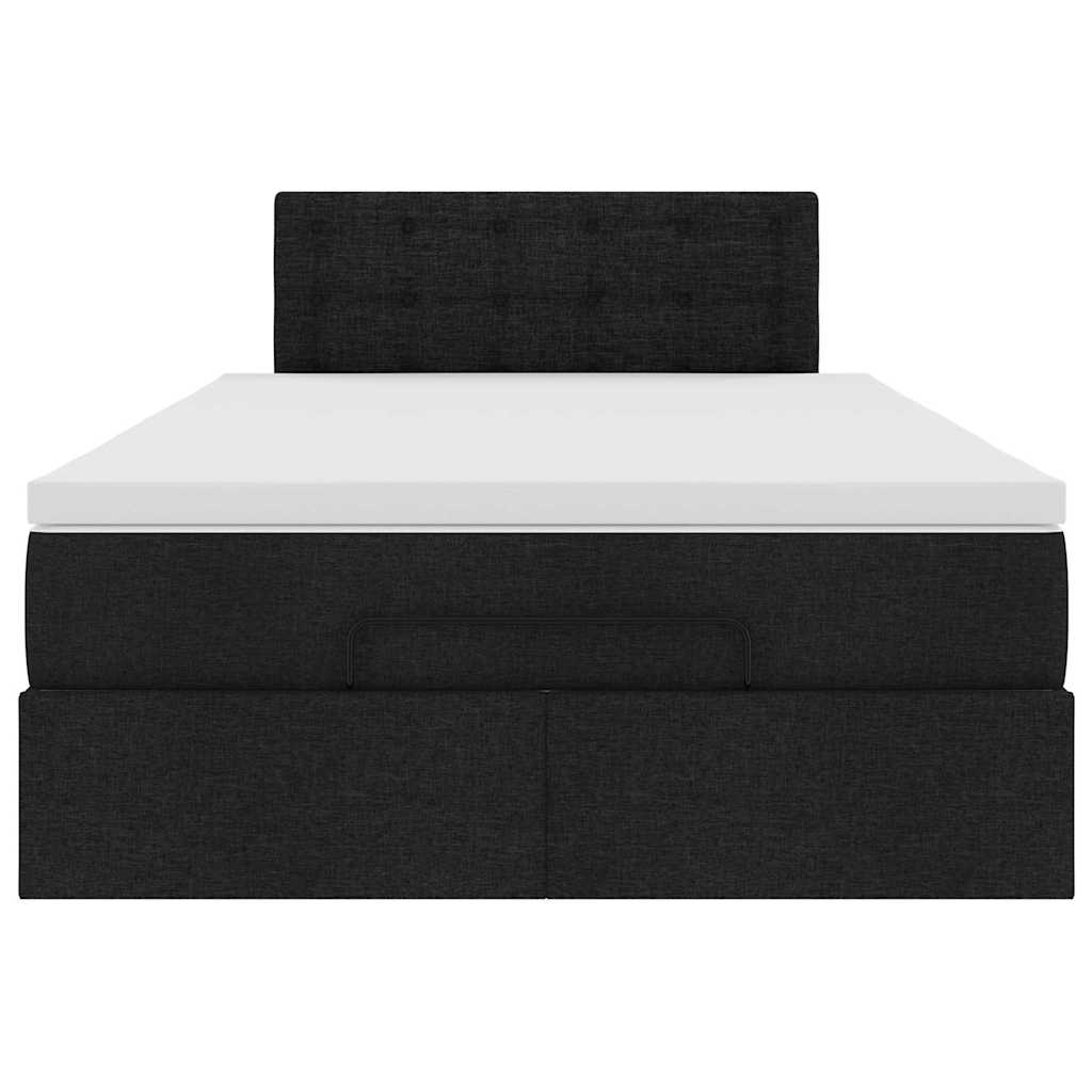 Ottoman bed met matras en LED's 120x190 cm stof zwart