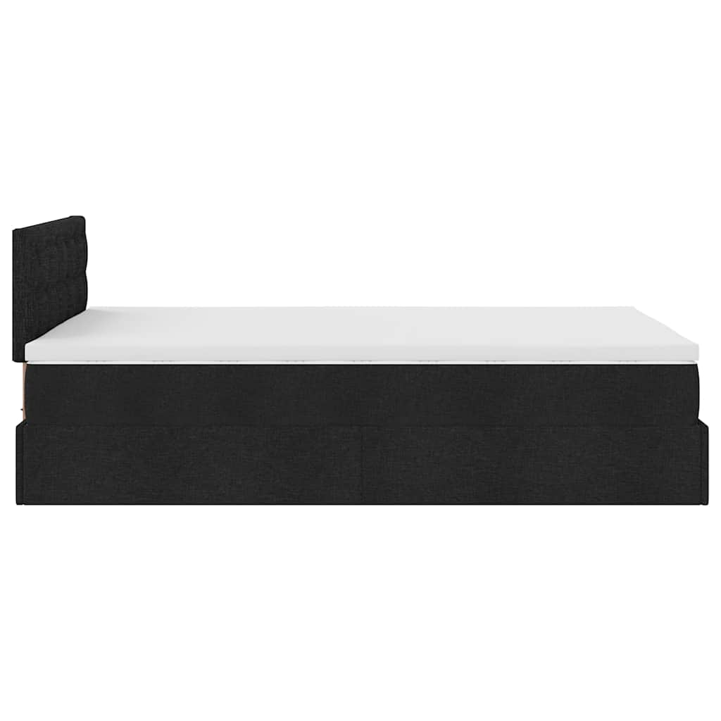 Ottoman bed met matras en LED's 120x190 cm stof zwart