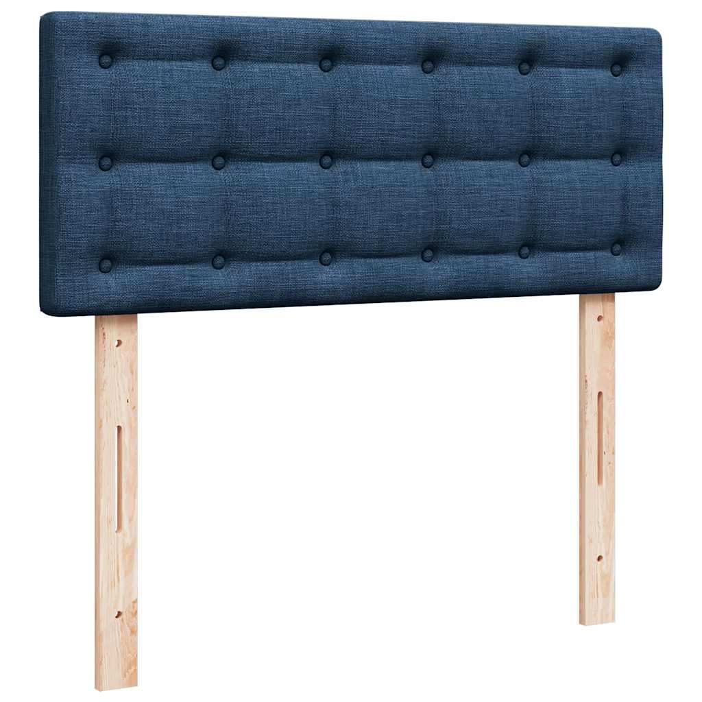 Ottoman bed met matras en LED's 120x190 cm stof blauw