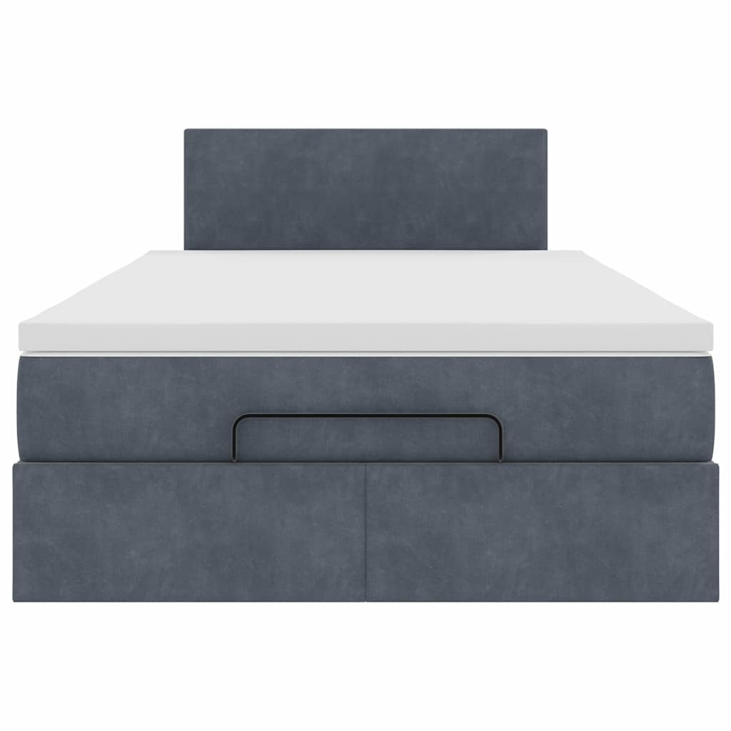 Ottoman bed met matras en LED's 120x190 cm fluweel donkergrijs