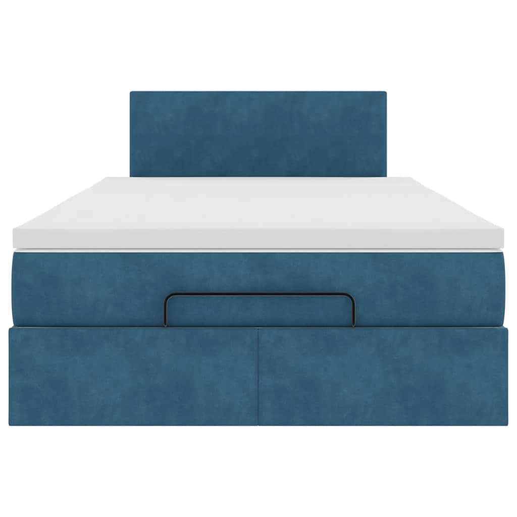 Ottoman bed met matras en LED's 120x190 cm fluweel donkerblauw