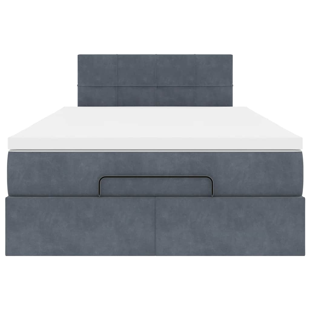 Ottoman bed met matras en LED's 120x190 cm fluweel donkergrijs