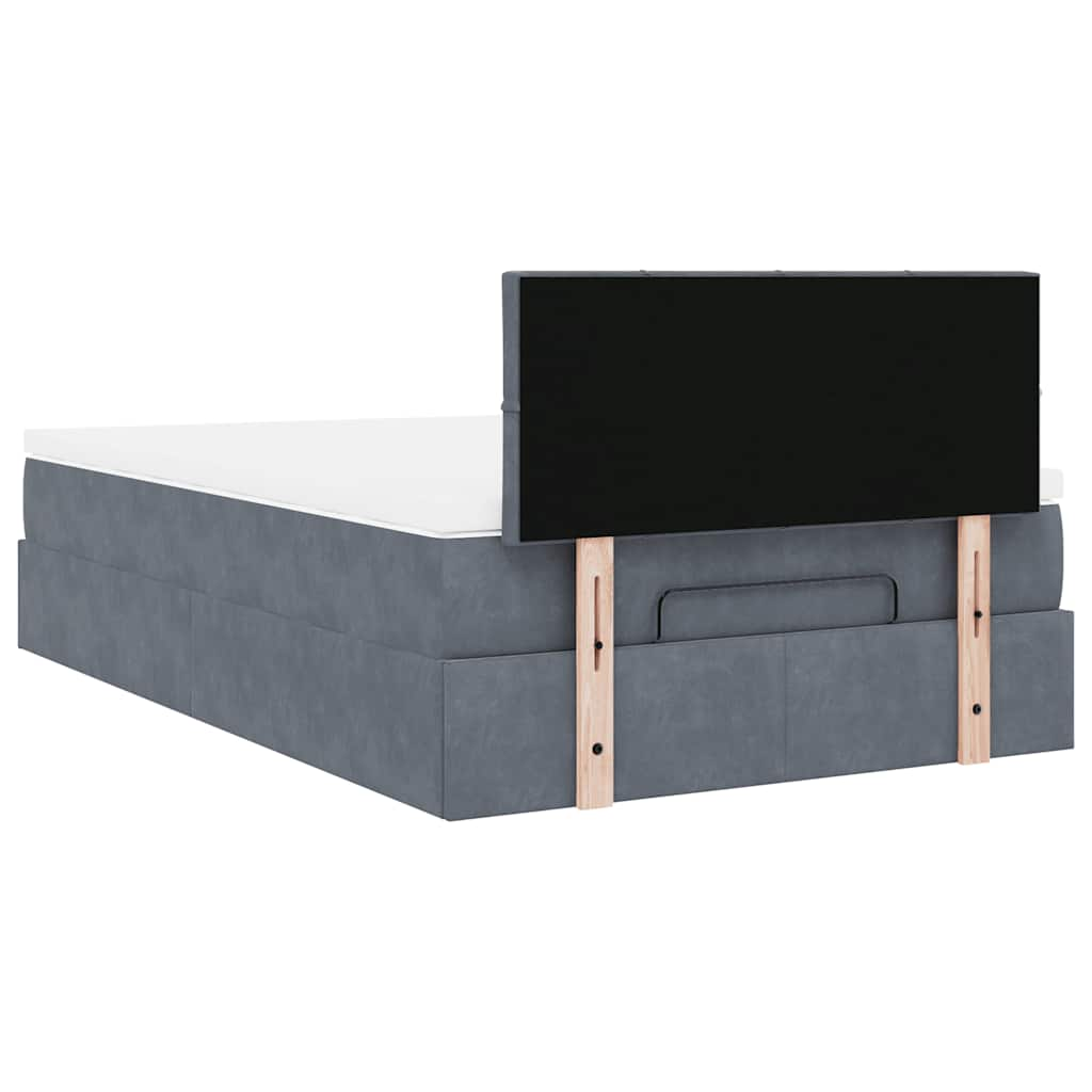 Ottoman bed met matras en LED's 120x190 cm fluweel donkergrijs