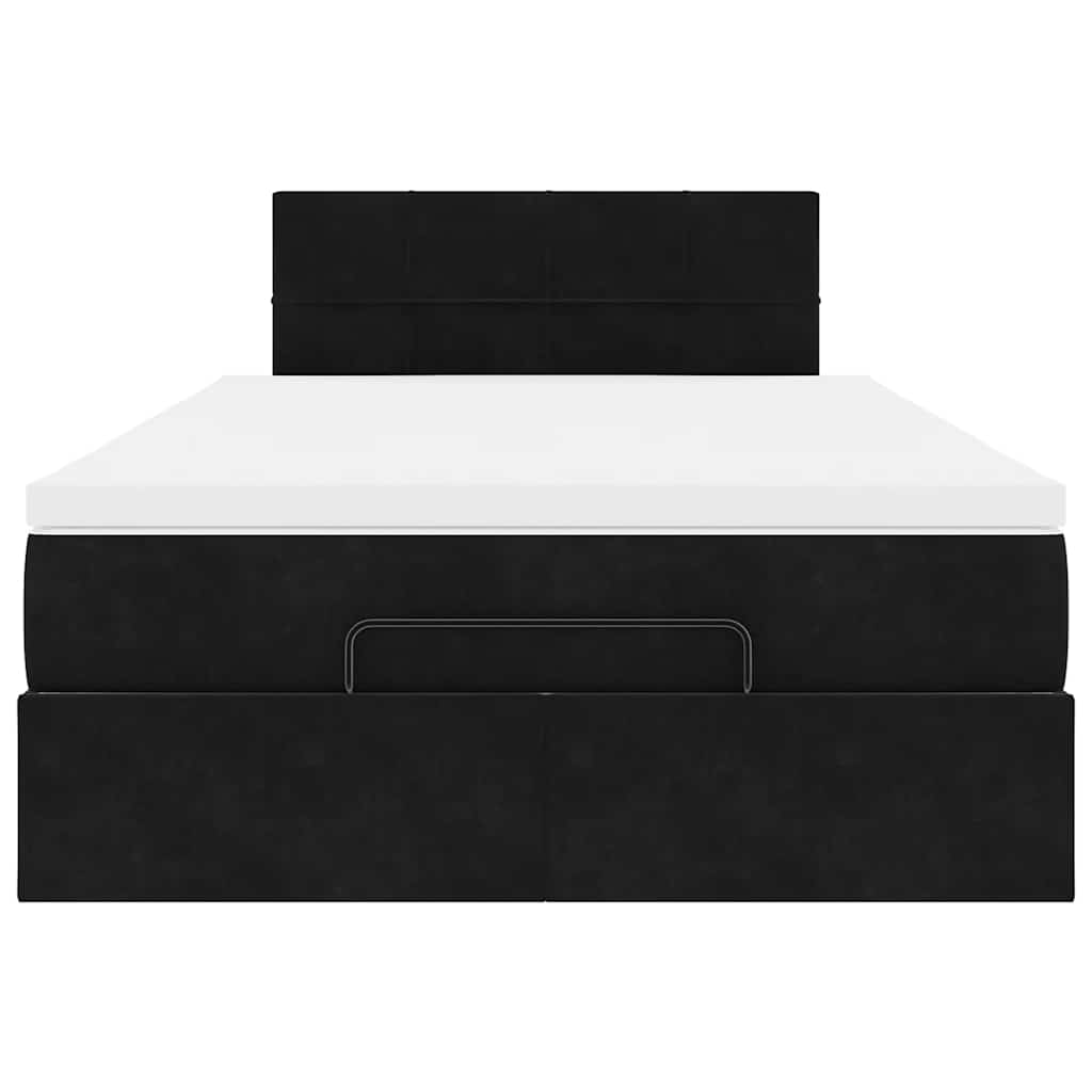 Ottoman bed met matras en LED's 120x190 cm fluweel zwart