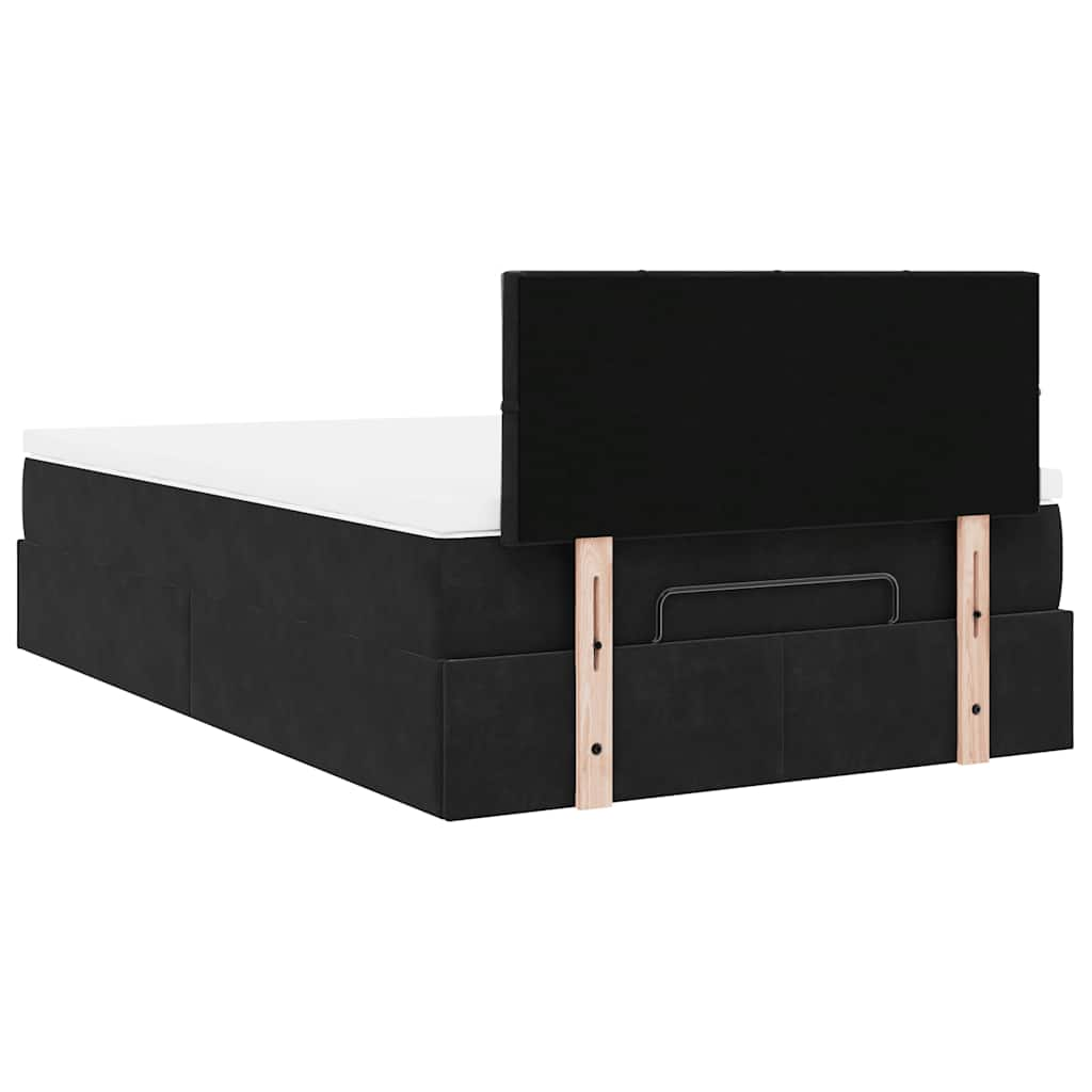 Ottoman bed met matras en LED's 120x190 cm fluweel zwart