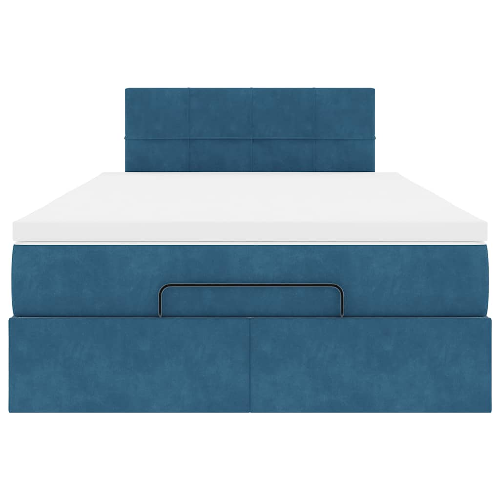 Ottoman bed met matras en LED's 120x190 cm fluweel donkerblauw