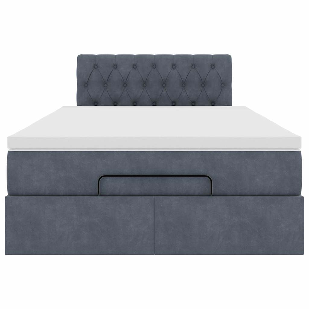 Ottoman bed met matras en LED's 120x190 cm fluweel donkergrijs