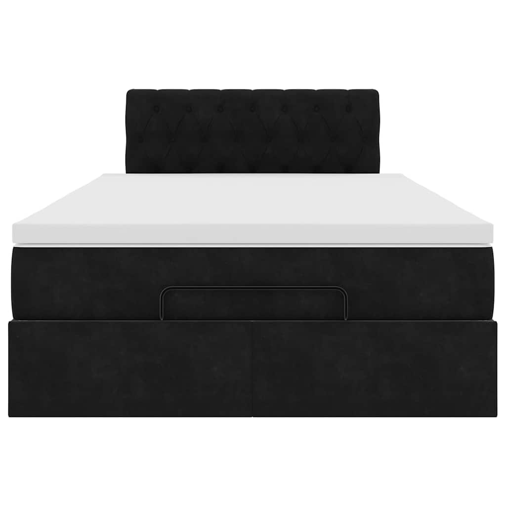 Ottoman bed met matras en LED's 120x190 cm fluweel zwart