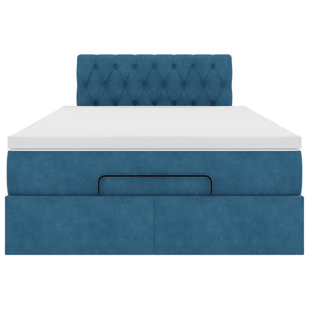 Ottoman bed met matras en LED's 120x190 cm fluweel donkerblauw