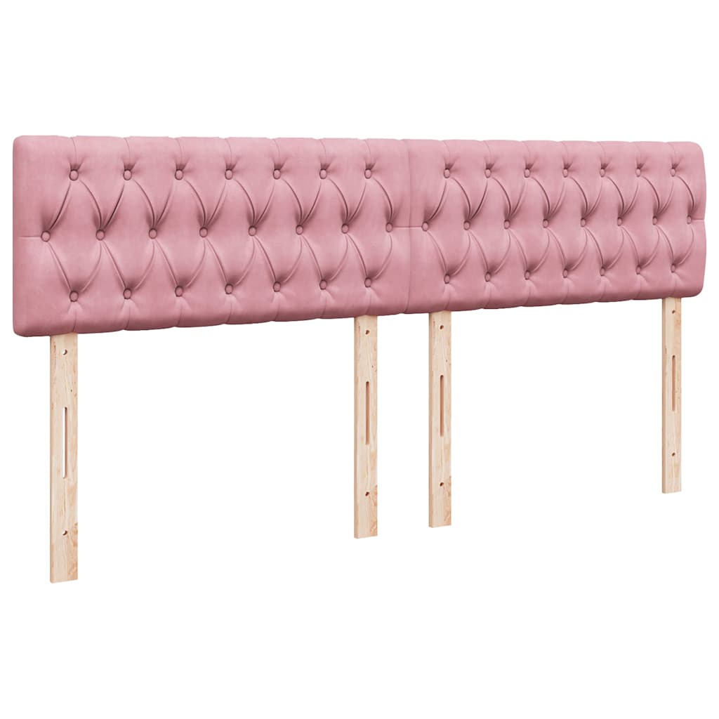 Ottoman bed met matras en LED's 160x200cm fluweel roze