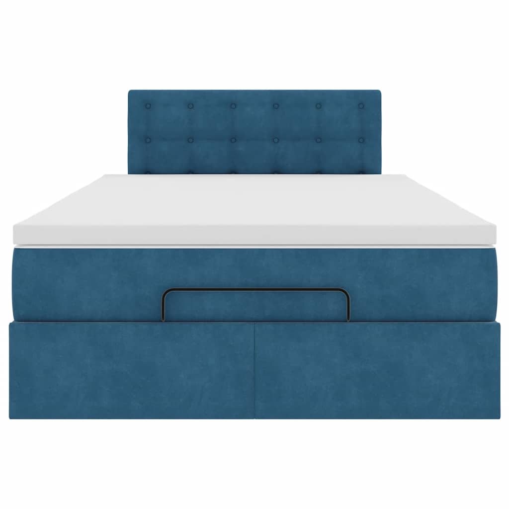 Ottoman bed met matras en LED's 120x190 cm fluweel donkerblauw