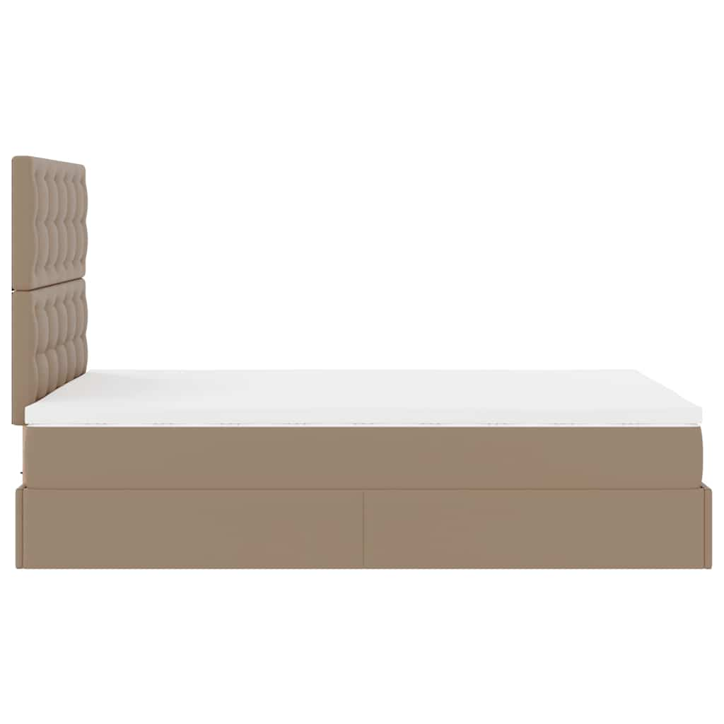 Ottoman bed met matras 120x190 cm kunstleer cappuccinokleurig