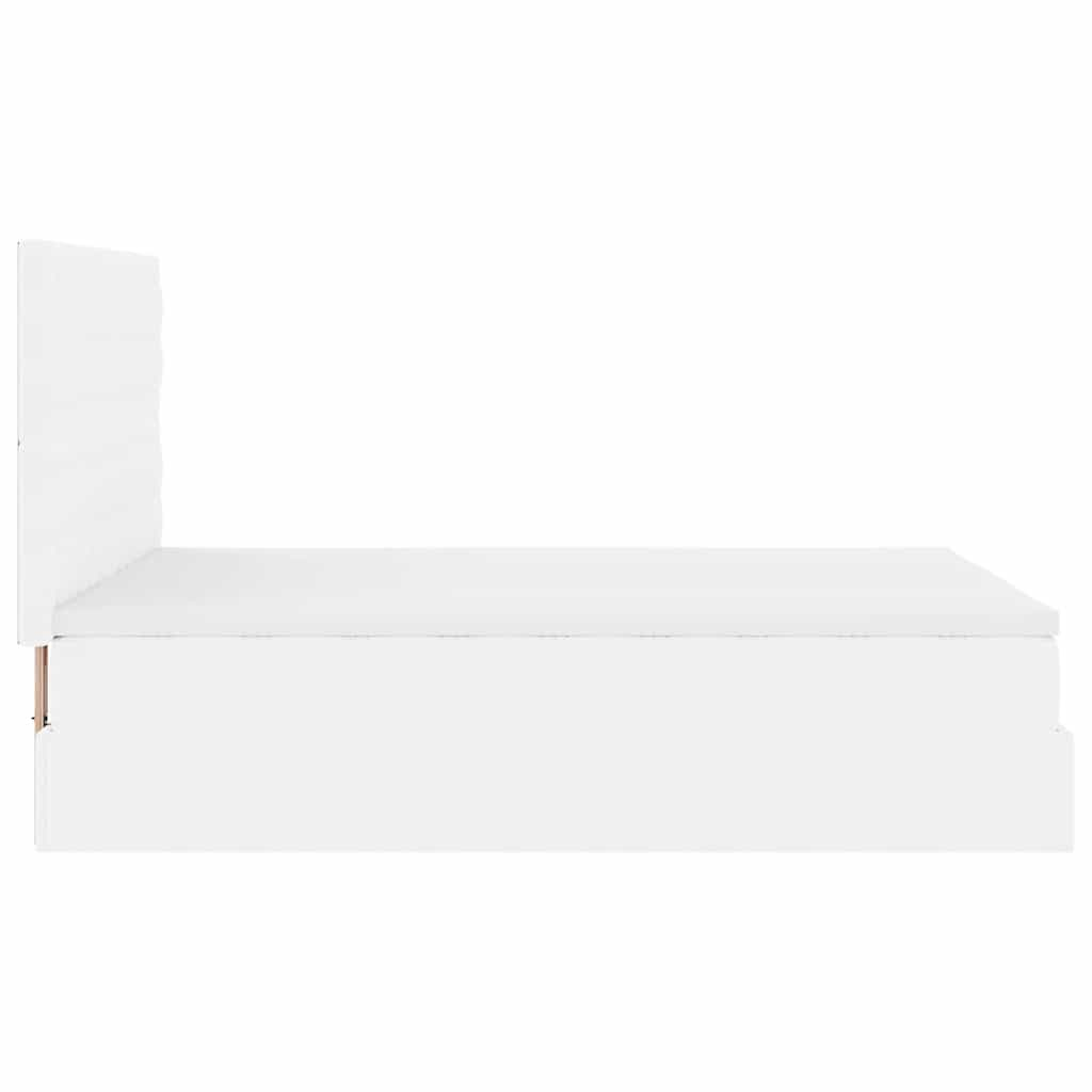 Ottoman bed met matras 140x200cm kunstleer wit