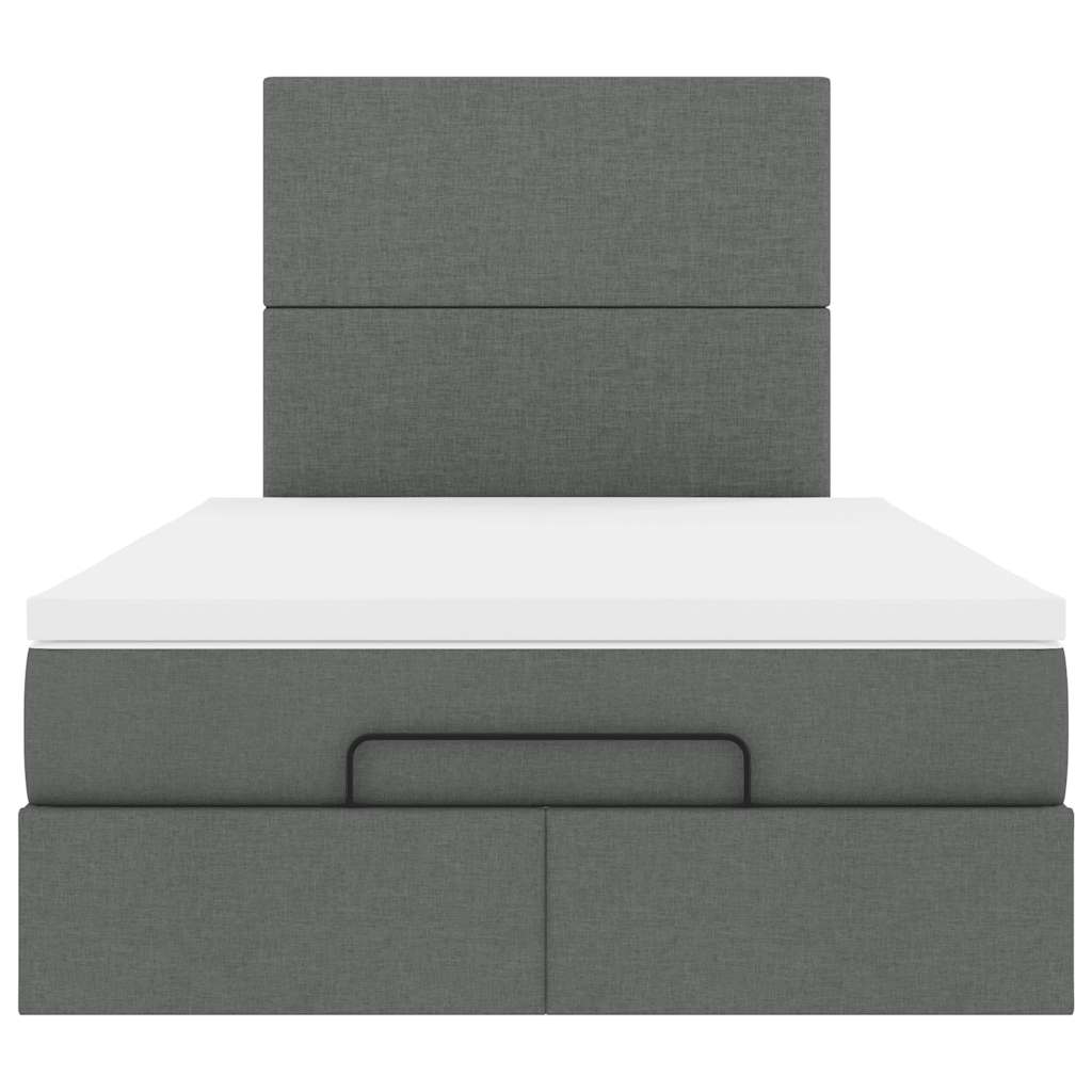 Ottoman bed met matras 120x190 cm stof donkergrijs