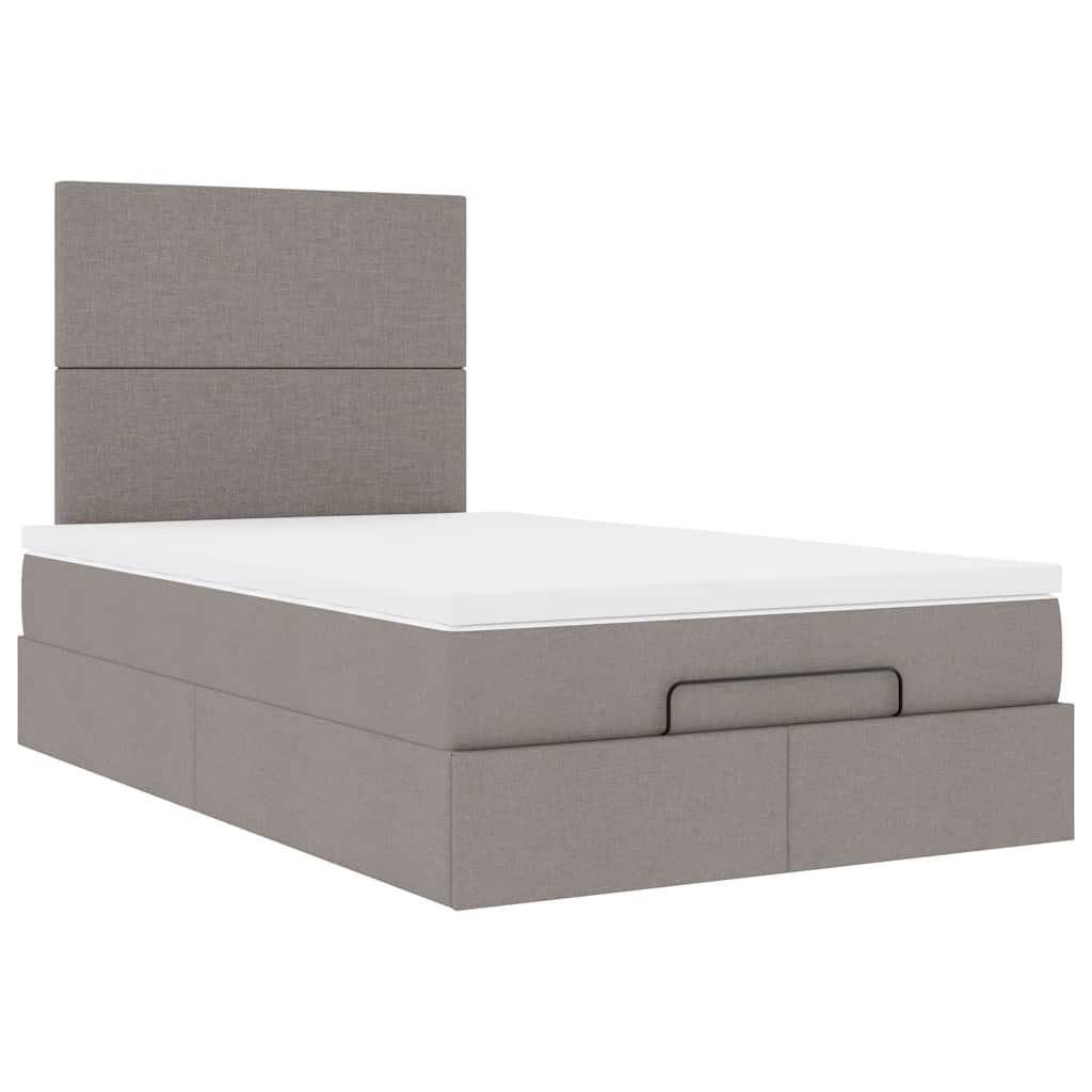 Ottoman bed met matras 120x190 cm stof taupe