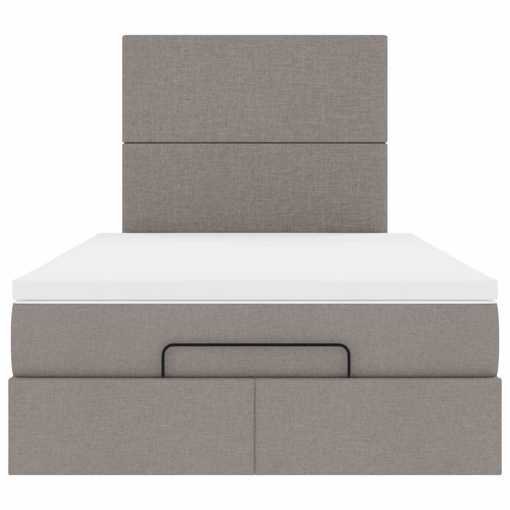 Ottoman bed met matras 120x190 cm stof taupe