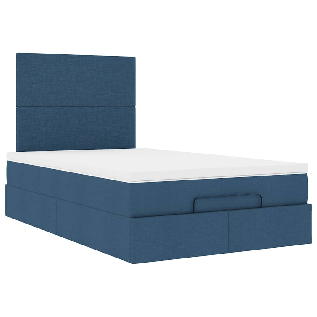 Ottoman bed met matras 120x190 cm stof blauw