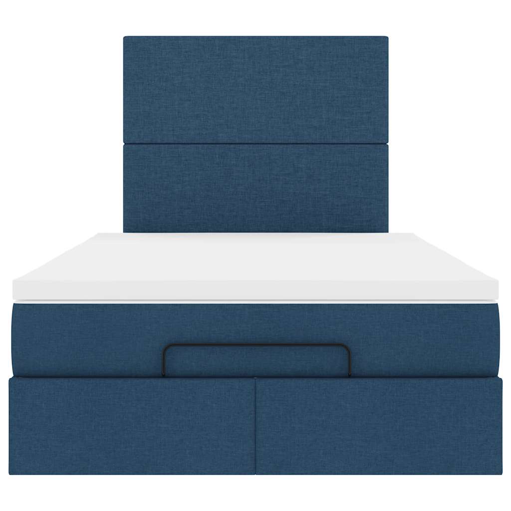 Ottoman bed met matras 120x190 cm stof blauw