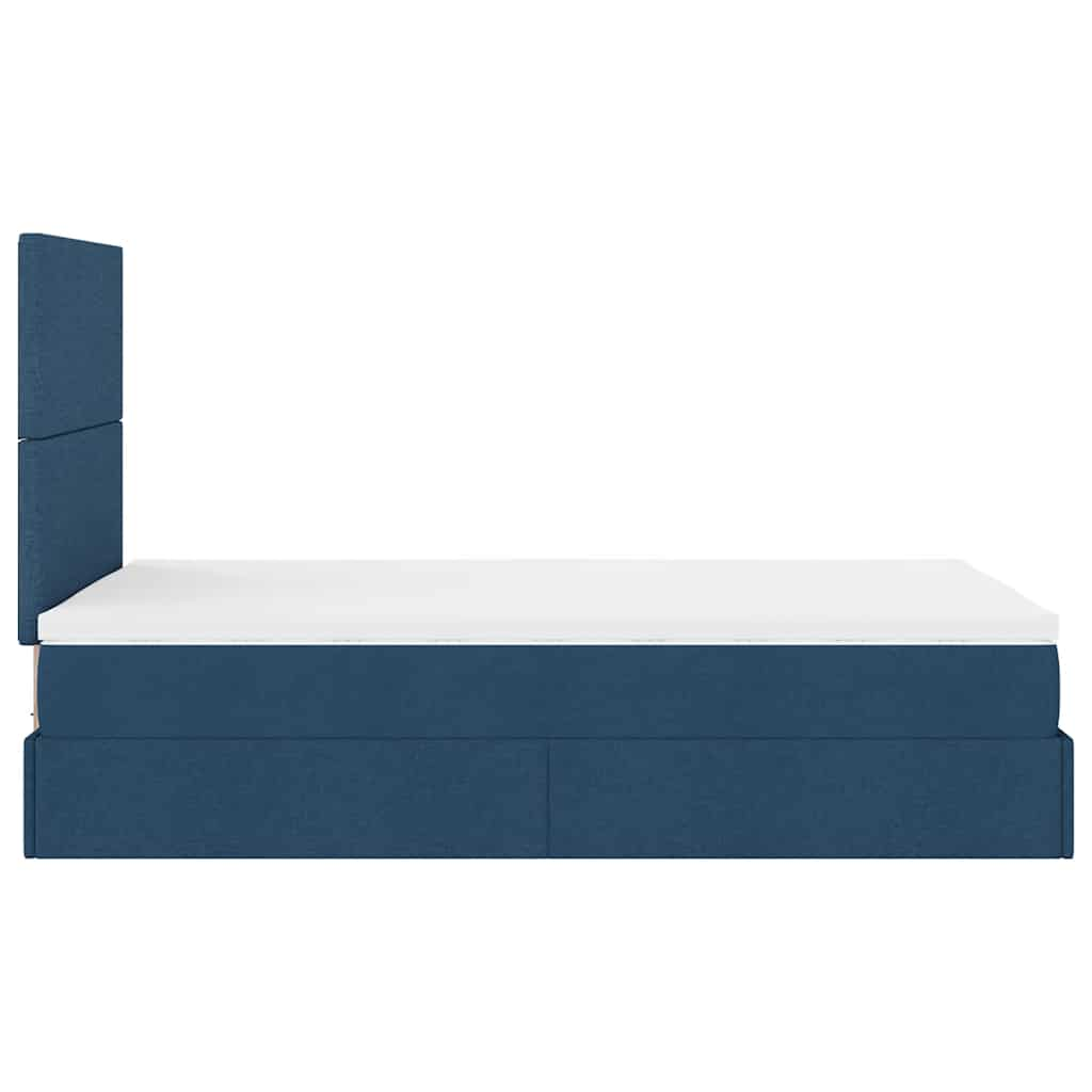 Ottoman bed met matras 120x190 cm stof blauw