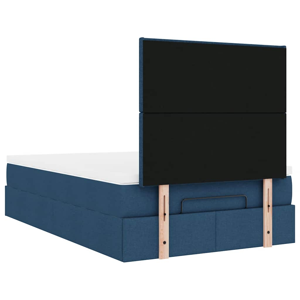 Ottoman bed met matras 120x190 cm stof blauw