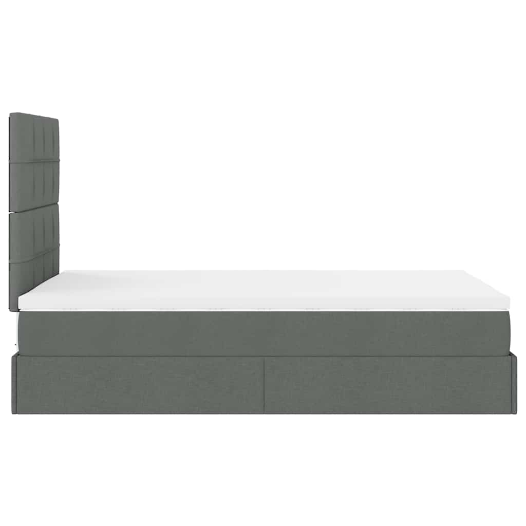 Ottoman bed met matras 120x190 cm stof donkergrijs