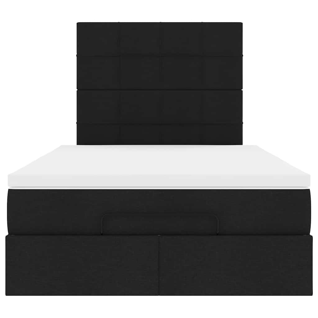 Ottoman bed met matras 120x190 cm stof zwart