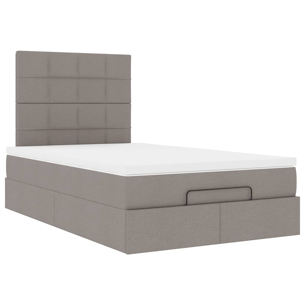 Ottoman bed met matras 120x190 cm stof taupe