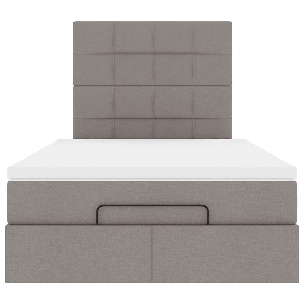 Ottoman bed met matras 120x190 cm stof taupe