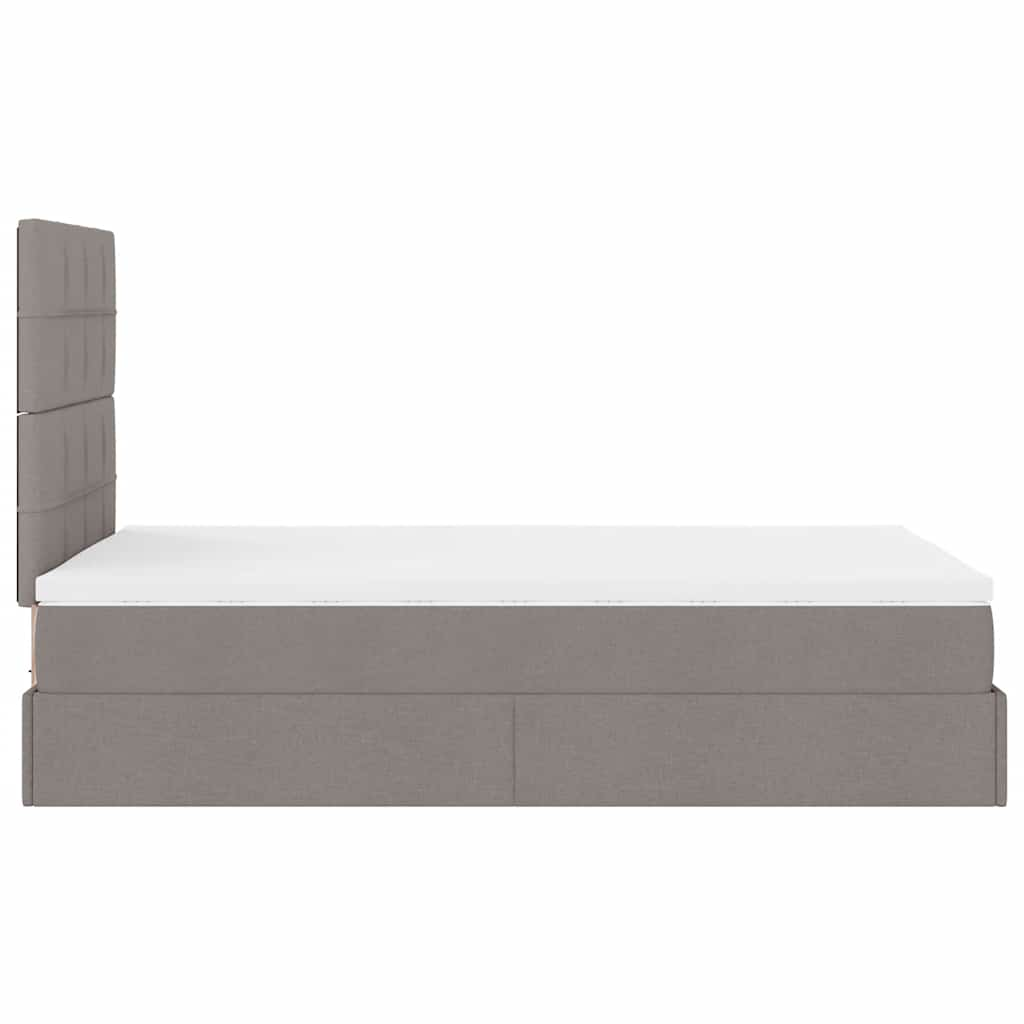 Ottoman bed met matras 120x190 cm stof taupe