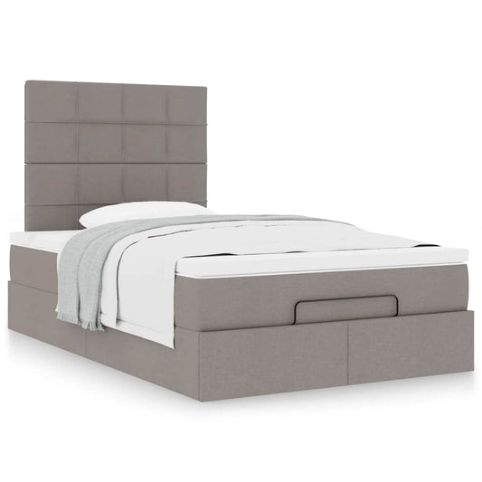 Ottoman bed met matras 120x190 cm stof taupe