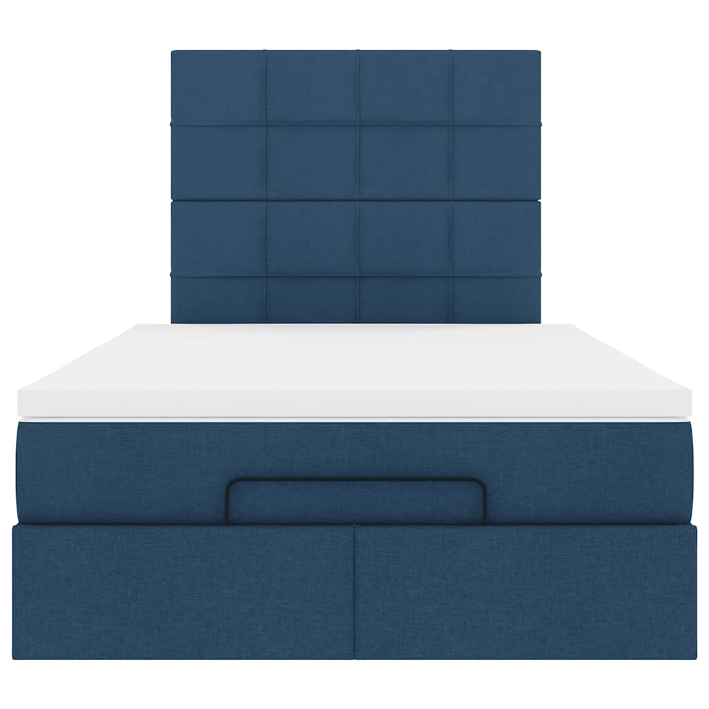 Ottoman bed met matras 120x190 cm stof blauw