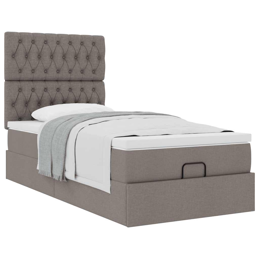 Ottoman bed met matras 90x190cm stof taupe