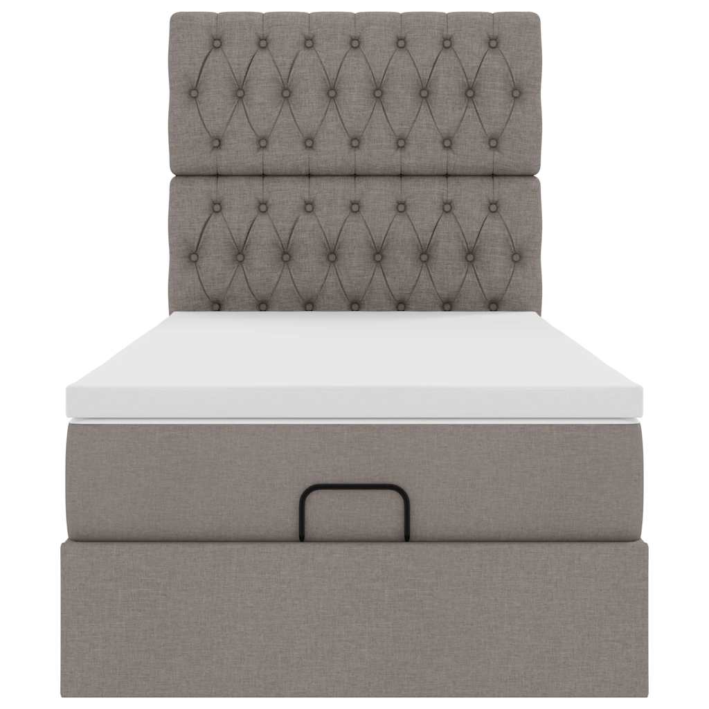 Ottoman bed met matras 90x190cm stof taupe