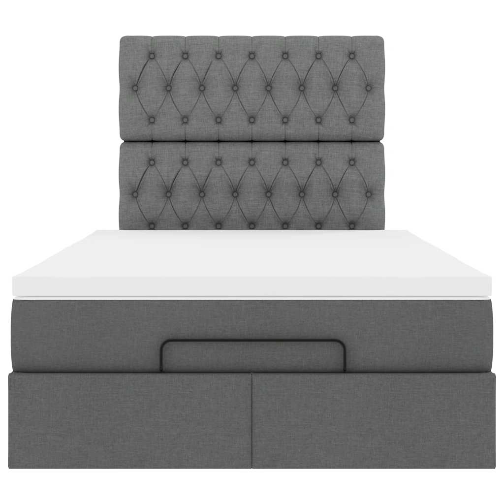 Ottoman bed met matras 120x190 cm stof donkergrijs