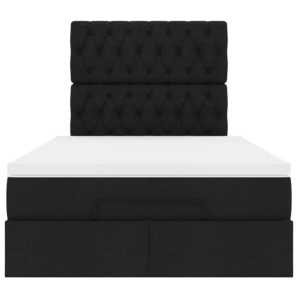 Ottoman bed met matras 120x190 cm stof zwart