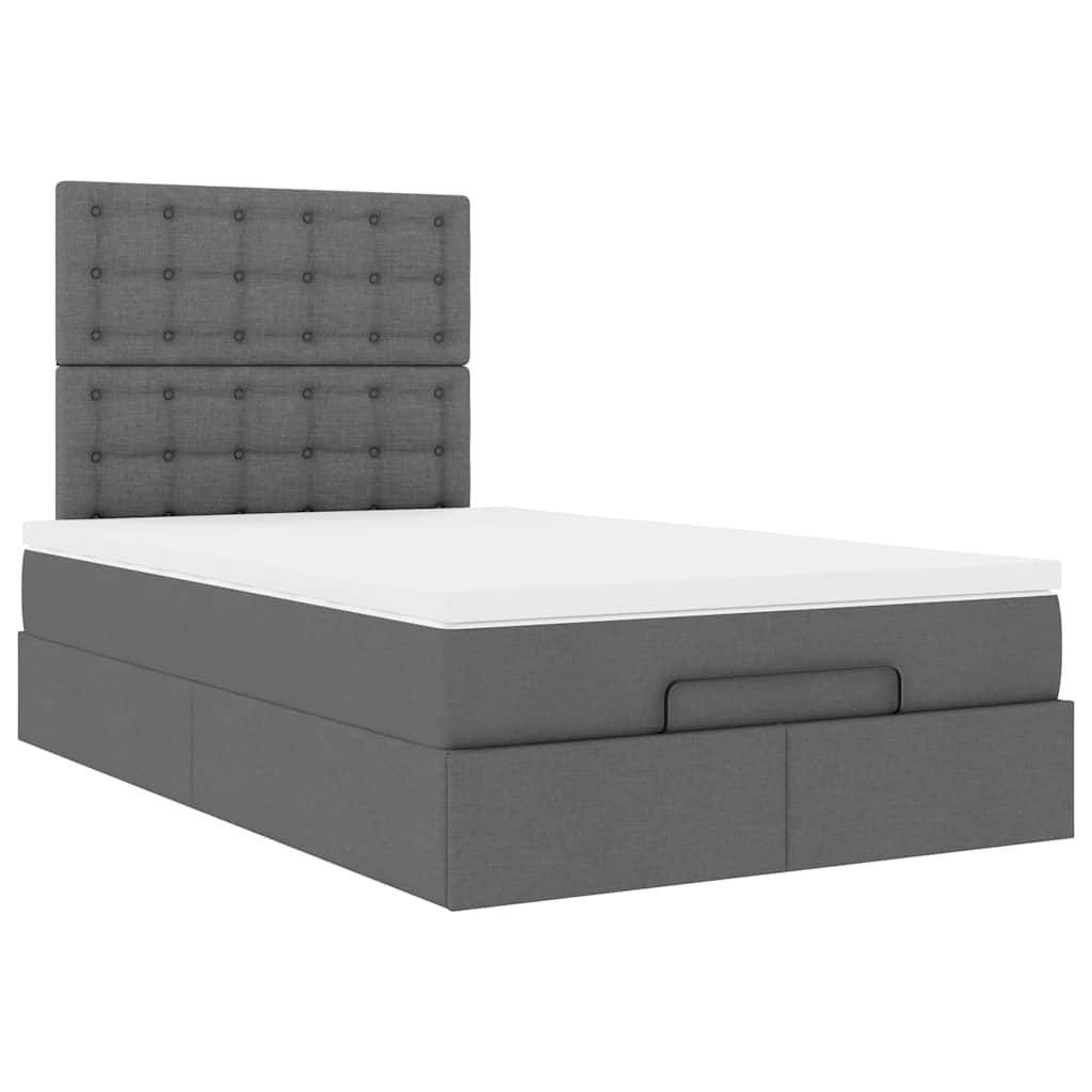 Ottoman bed met matras 120x190 cm stof donkergrijs