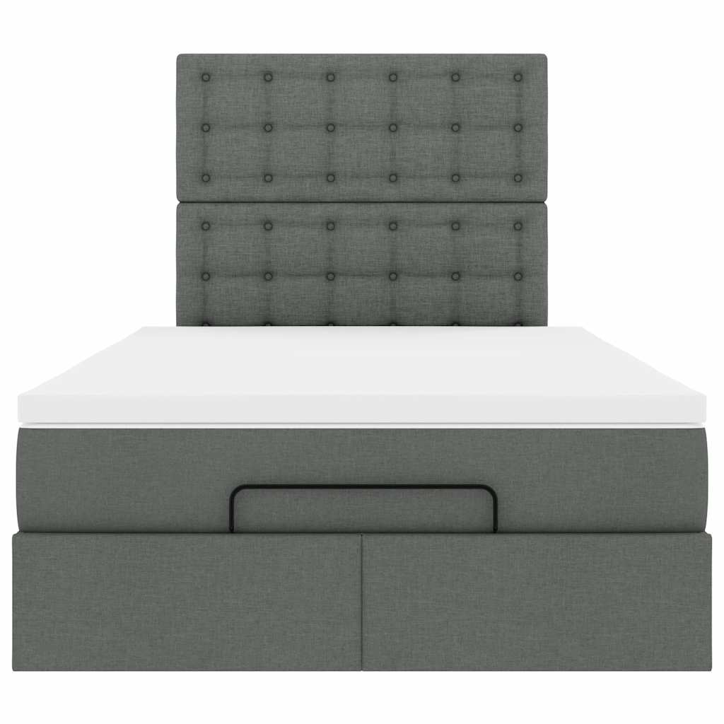 Ottoman bed met matras 120x190 cm stof donkergrijs