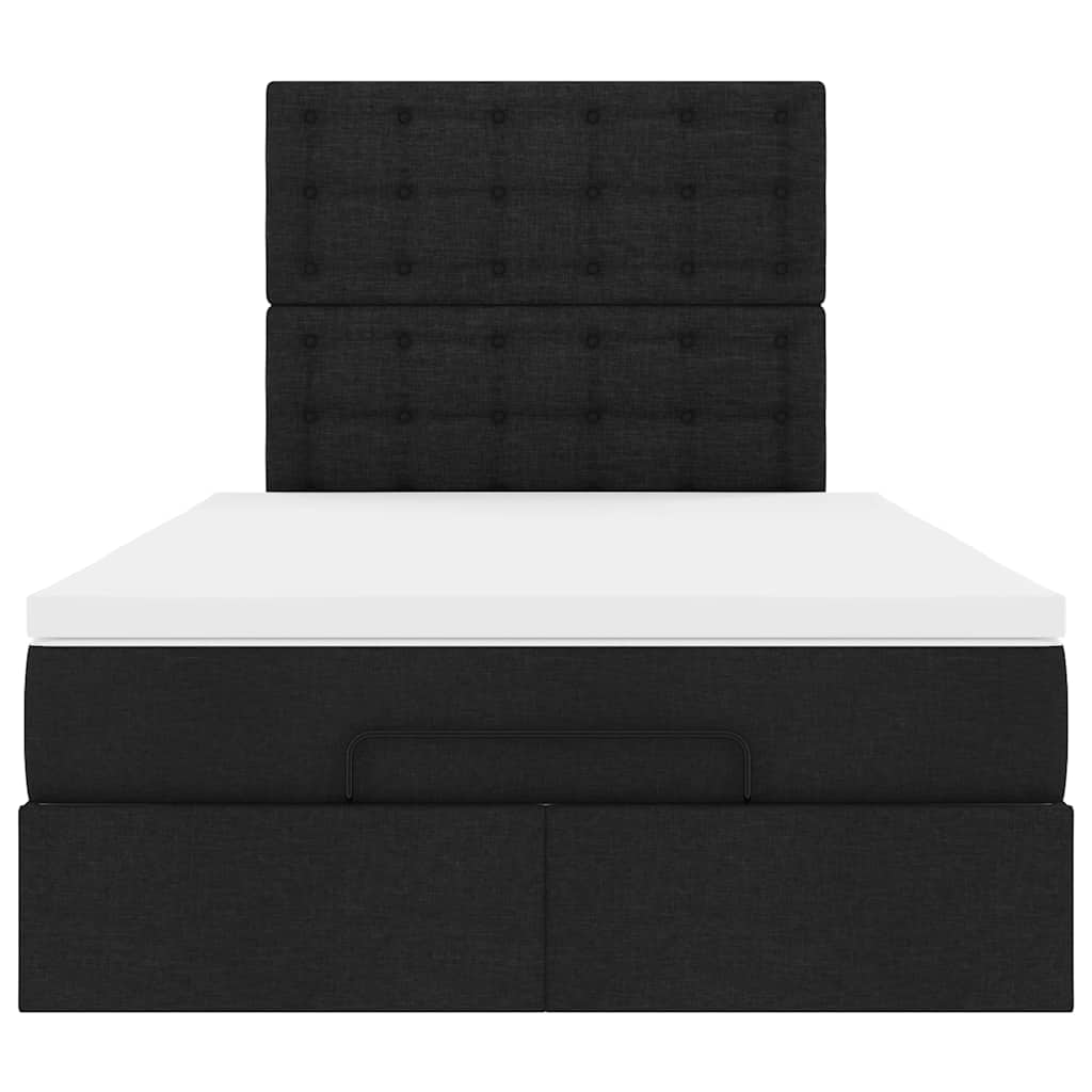 Ottoman bed met matras 120x190 cm stof zwart