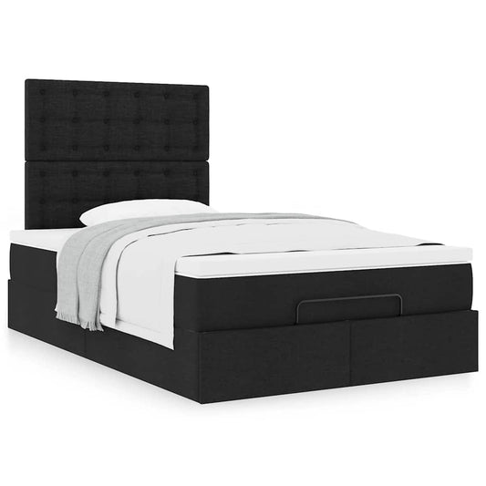 Ottoman bed met matras 120x190 cm stof zwart