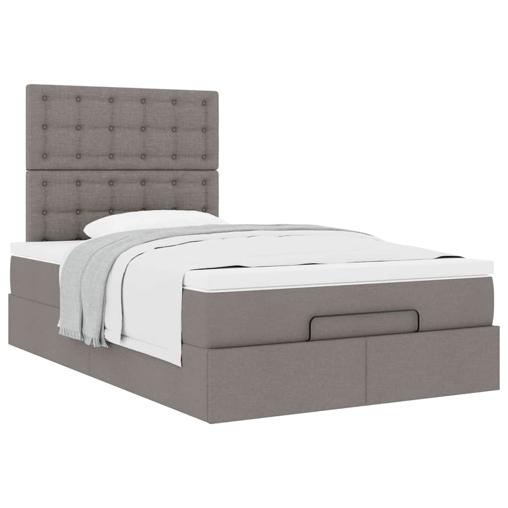 Ottoman bed met matras 120x190 cm stof taupe