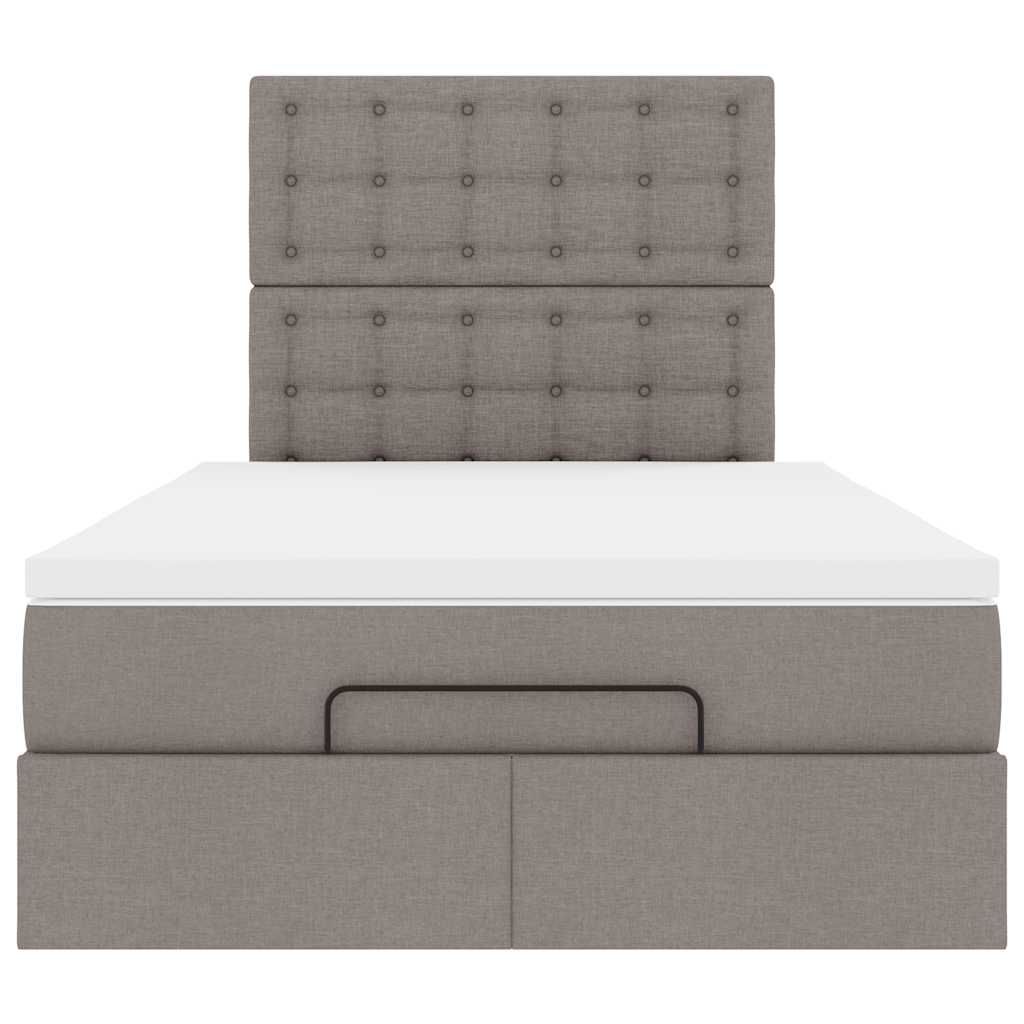 Ottoman bed met matras 120x190 cm stof taupe