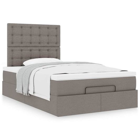 Ottoman bed met matras 120x190 cm stof taupe